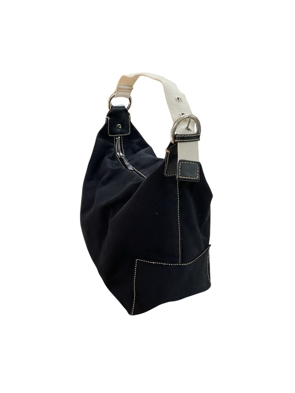 GAP Black Canvas Shoulder Bag with Cream Strap